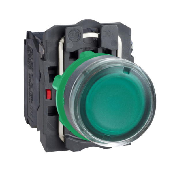 XB5AW33B5 | Кнопка с подсветкой 24В AC/DC с возвратом, зелёная, 1НО+1НЗ, Schneider Electric