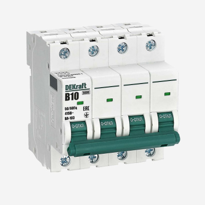 12320DEK | Автоматический выключатель ВА-103 4P 13А C 6кА новый, Dekraft