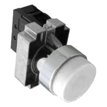 575487 | Кнопка NP2-BL15, белая, выступающая, металл, 1НО+1НЗ, IP40, Chint