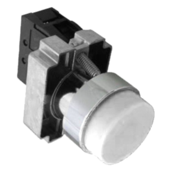 575487 | Кнопка NP2-BL15, белая, выступающая, металл, 1НО+1НЗ, IP40, Chint