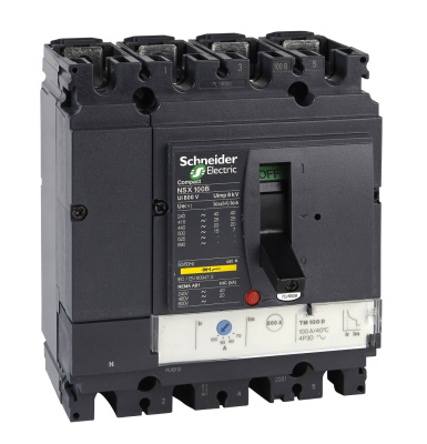 LV429563 | Автоматический выключатель NSX100B TM-D 4P3d 50A 25кА, Schneider Electric