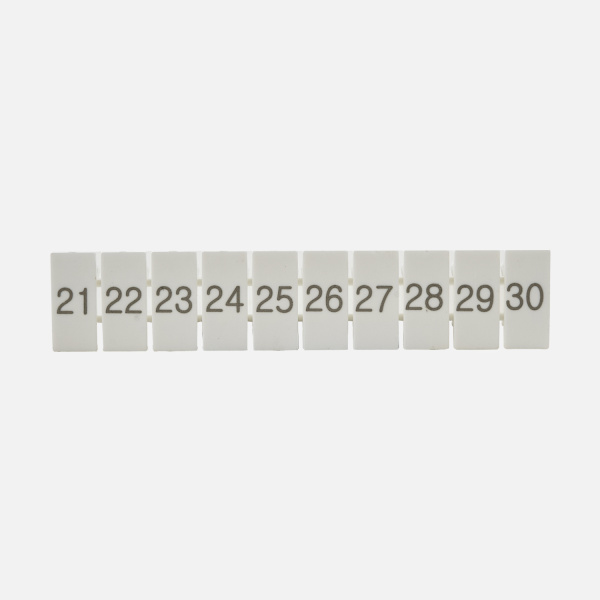 ZB5(21-30)  | Маркировка верхняя горизонтальная для клемм 2.5 кв.мм, 21-30 (1 лист = 10 шт.), Clims 