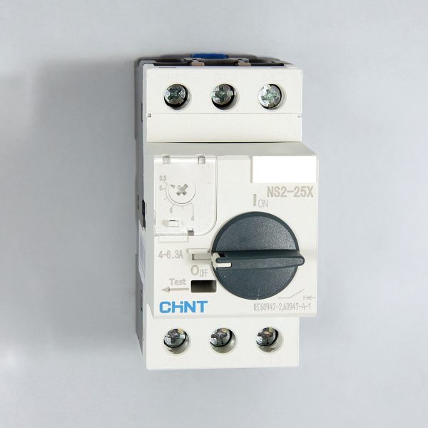 Автоматический выключатель защиты двигателя NS2-25X 4-6.3А с поворотной ручкой, Chint, ch495184