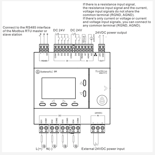 ZR2PP11BD2A | Интеллектуальное реле SR2; 24 VDC; дисплей; 12 IO: 6 DI, 4 DO (реле); 2 AI; 1xRS485, 1xRJ45, Systeme Electric
