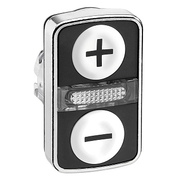 ZB4BW7A1715 | Головка кнопки двойная Белая "+"/Белая "-" + LED, Schneider Electric