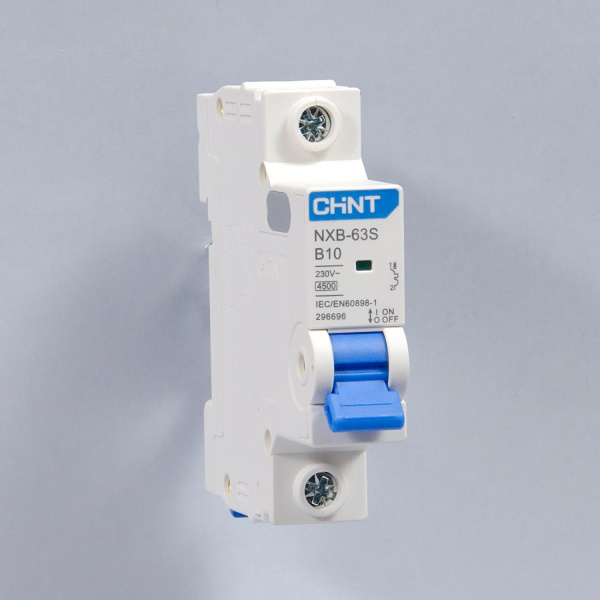 296696 | Автоматический выключатель NXB-63S 1P 10А 4,5кА характеристика B, Chint