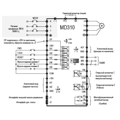 MD310T0.7B | Преобразователь частоты, серия MD310, 0,75 кВт, 2,1 А, перегрузка 150%, 380B, Inovance