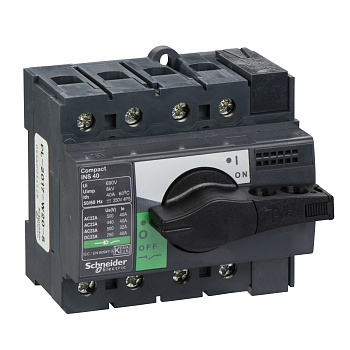28901 | Выключатель нагрузки INS40 40 A 15кА 4P, Schneider Electric