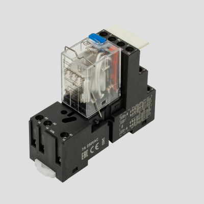 HF18-012DC-4 | Комплект реле: колодка винт;пластиковая клипса;маркер + реле Hongfa 4CO 6A; AgNi; катушка 12B DC