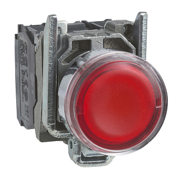 XB4BW3465 | Кнопка с подсветкой 250В AC с возвратом, красная, 1НО+1НЗ, Schneider Electric