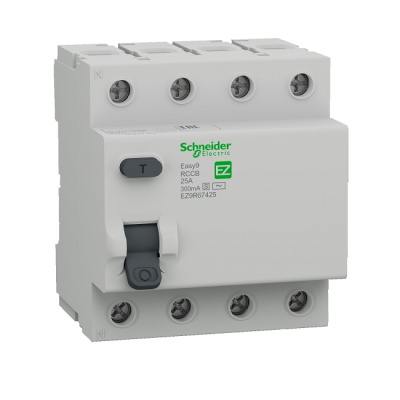 EZ9R67440 | Селективное УЗО, серия Easy9, 3p+N, 40А, 300мА, тип AC-S, Schneider Electric