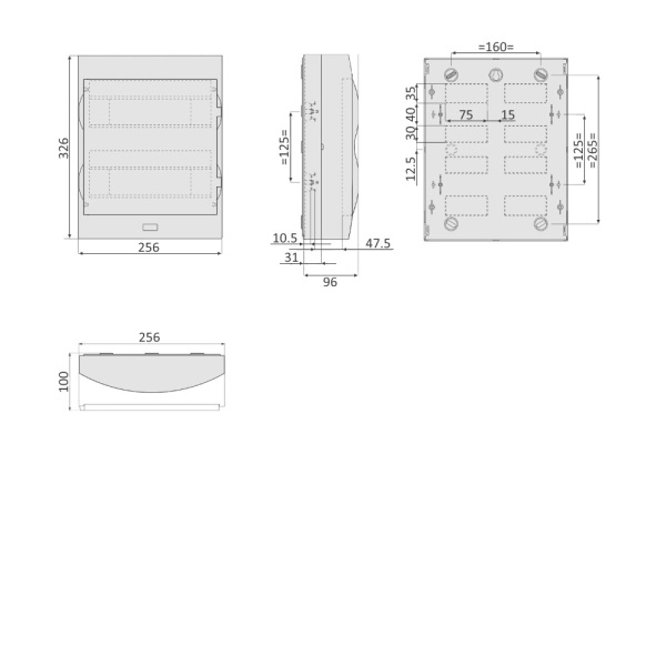 EZ9E212P2SRU | City9 Box корпус навесной с белой дв. 2ряд/24мод, Systeme Electric