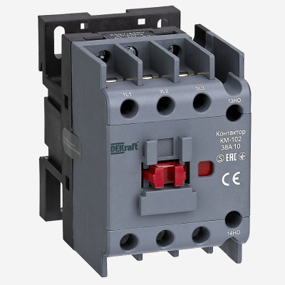 22317DEK | Контактор 40А 24В АС3 АС4 1НО+1НЗ КМ-102, Dekraft