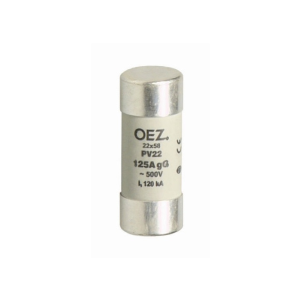 OEZ:06758 | Плавкая вставка, серия PV, 125А, кривая aM, размер 22x58мм, OEZ 