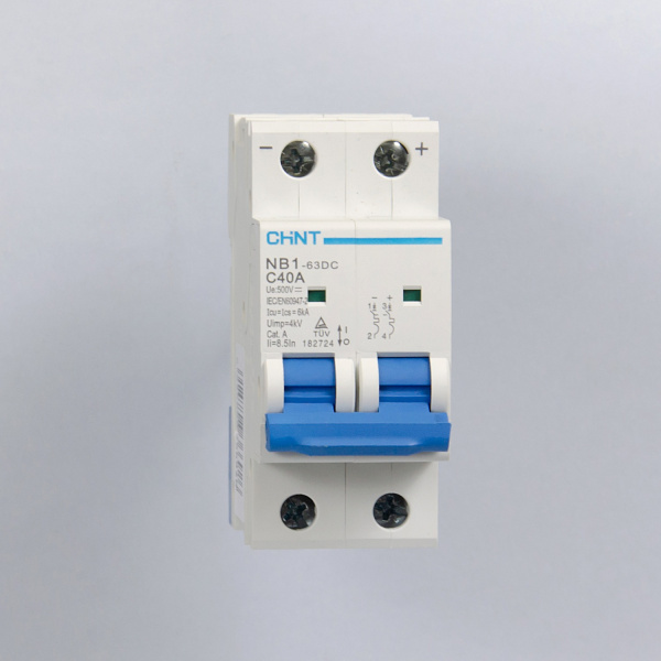 182724 | Автоматический выключатель NB1-63DC 2P 40А 6кА характеристика C 500В DC, Chint