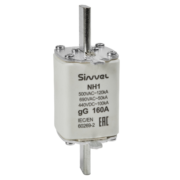 FNH1S-160 | Предохранитель 160 A, габарит 1, gG, 500 B AC/ 440 B DC, боёк, Sinvel 
