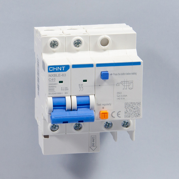 819981 | АВДТ NXBLE-63 2P C40 30мА тип AС 6кА, электронный, Chint