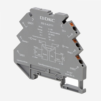 dkcDSI-S-A2111 | Преобразователь сигнала DSI-S, 6,2 мм 1 вход 0…10 В, 1 выход 4…20 мА, DKC