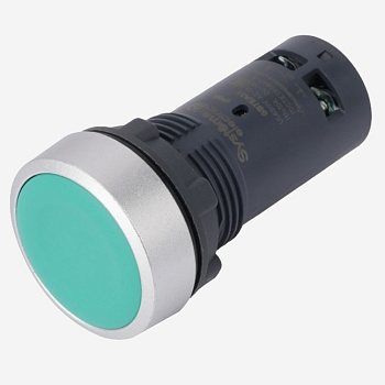 SB7EA33 | Кнопка SB7 моноблочная 22мм зеленая с возвратом, металл, 2НО, IP65, Systeme Electric