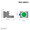 667232 | Кнопка NP8-10BN/3 зелёная, 1НО, IP65, Chint