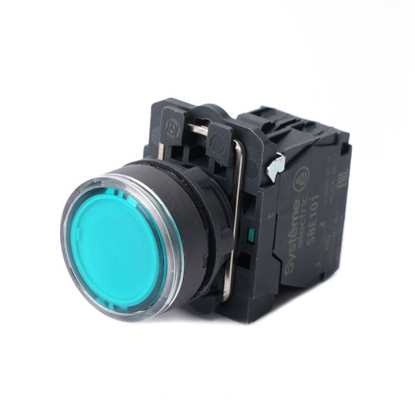 SB5AW33M1 | Кнопка зелёная, пластик, 230-240В AC, 1НО, Systeme Electric