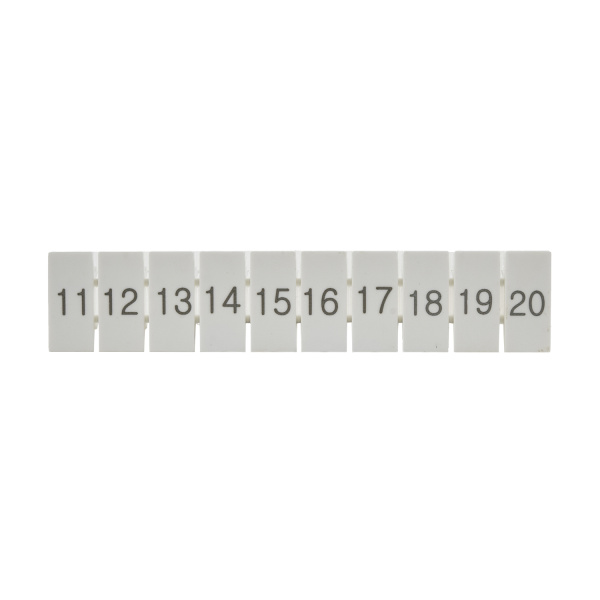 ZB5(11-20)  | Маркировка верхняя горизонтальная для клемм 2.5 кв.мм, 11-20 (1 лист = 10 шт.), Clims 