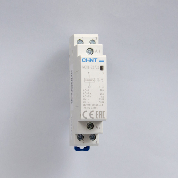 256054 | Контактор модульный NCH8-20/20 20А 2НО AC 220/230В, 50Гц, Chint