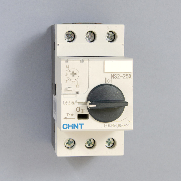Автоматический выключатель защиты двигателя NS2-25X 1.6-2.5А с поворотной ручкой, Chint, ch495182