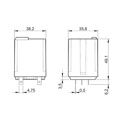 623190124800 | Реле с клеммами в розетку или наконечники Faston 187 серии 62.31, управление 12В DC, контакты AgSnO2, Finder