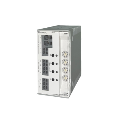 SECB-N-04-24-10 | Автоматический выключатель 24В DC, 4 канала 2...10 А, сигнализация - сухие контакты, Sinvel