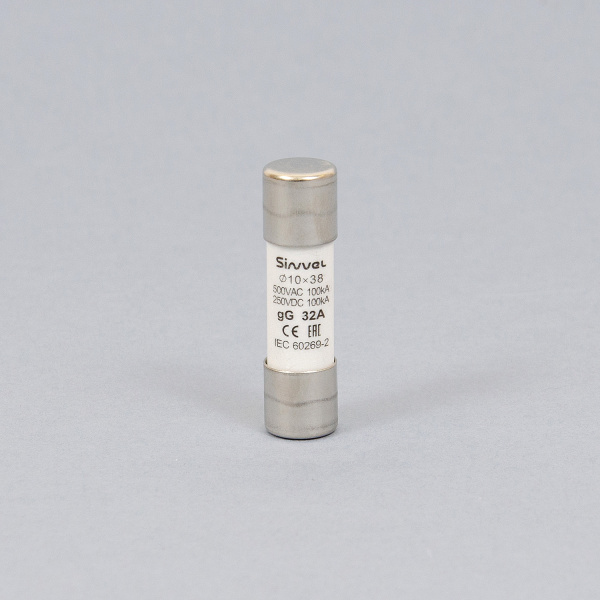 SV1038-32 | Плавкая вставка 32 А, gG, 10х38 мм, 500 В АС/ 250 B DC, Sinvel 