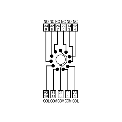 9021SMA | Розетка 3P, с металлической клипсой и винтовыми клеммами, для реле 60.13, Finder
