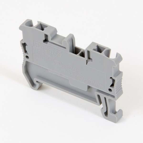 3034028 | Клемма DT 2,5, соединение push-in, 2 вывода, серая, Phoenix Contact