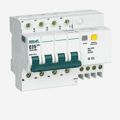 15318DEK | Выключатель автоматический дифференциального тока (АВДТ) 4P 50A 300мА AC-S селективный ДИФ-101 S, Dekraft