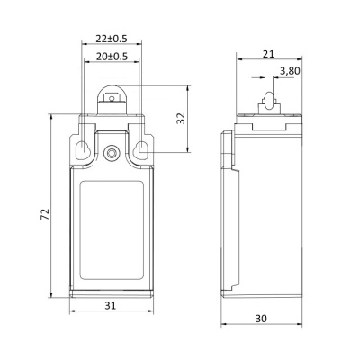 id050F11 | Концевой выключатель 1НО+1НЗ, с  кабельным вводом, крепежом для шкафов ДКС и МКТ, Clims
