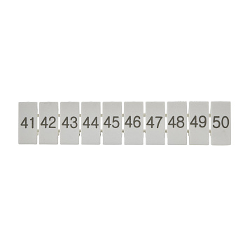 ZB5(41-50)  | Маркировка верхняя горизонтальная для клемм 2.5 кв.мм, 41-50 (1 лист = 10 шт.), Clims 