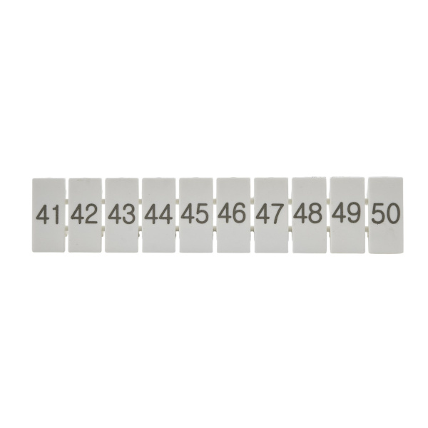 ZB5(41-50)  | Маркировка верхняя горизонтальная для клемм 2.5 кв.мм, 41-50 (1 лист = 10 шт.), Clims 