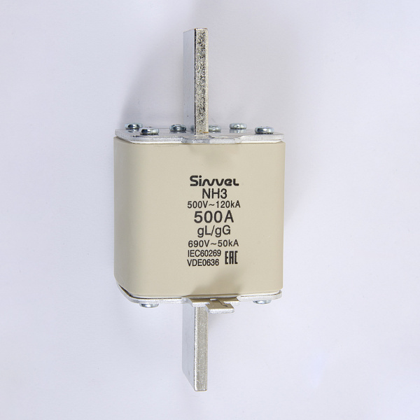 FNH3-500 | Предохранитель ножевой тип 39, 500 A, габ 3, gG, 690 B AC, Sinvel 