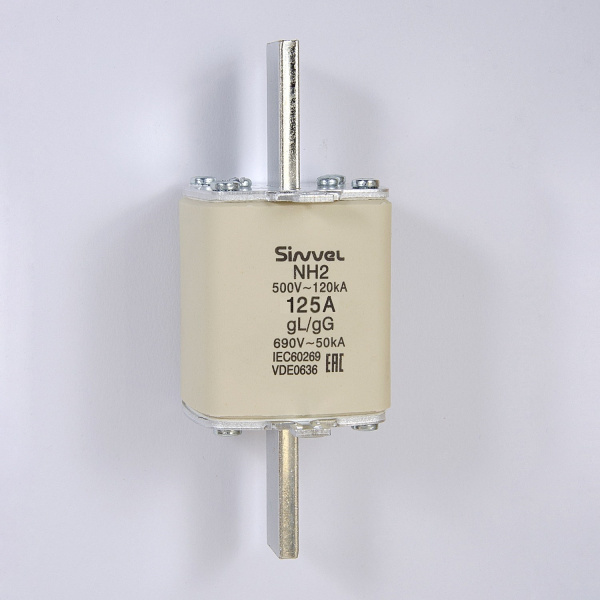 FNH2-125 | Предохранитель ножевой тип 37, 125 A, габ 2, gG, 690 B AC, Sinvel 