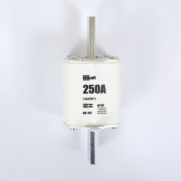 21314DEK | Предохранитель ножевой 37, габарит 2, 250А ПН-101, Dekraft 