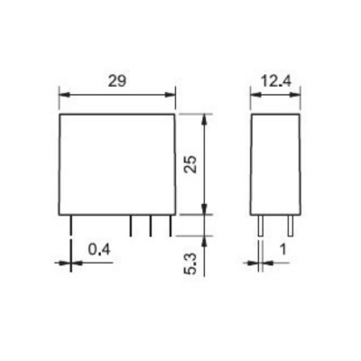 405280240000 | Миниатюрное реле, серия 40, 24В AC, 8А, 2CO, Finder