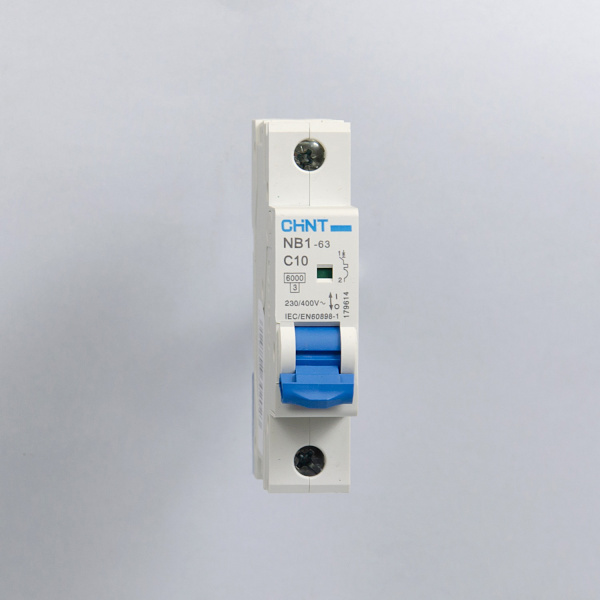 179614 | Автоматический выключатель NB1-63 1P 10А 6кА характеристика C (DB), Chint