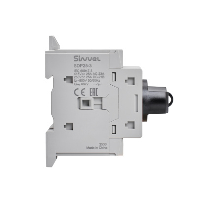 SDP25-3 | Выключатель-разъединитель, 25 А, 3Р, ручка прямого монтажа с блокировкой, Sinvel