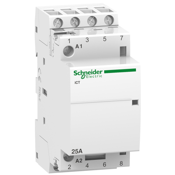 A9C20134 | Модульный контактор, серия iCT, 4НО, 25А, управление 24В AC, Schneider Electric