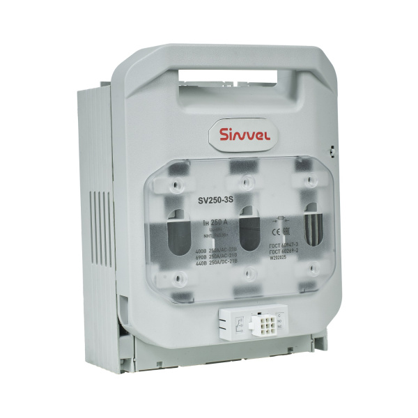 SV250-3S | Горизонтальный ПВР, 250 A, NH1, 3P, монтаж на плату, Sinvel 