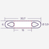 el523215060 | Маркер продеваемый PM-2-15x6 W белый (рул. 2500 шт.), Elegir