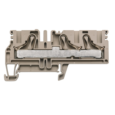 1896150000 | PDU 6/10/3AN | PDU 6/10/3AN Проходная клемма, PUSH IN, 10 mm², 800 V, 57 A, Темно-бежевый (упак.-50шт), Weidmuller
