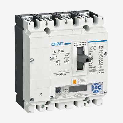 271378 | Автоматический выключатель NM8N-250C EM 4P 100А 36кА с электронным расцепителем, LCD, Chint