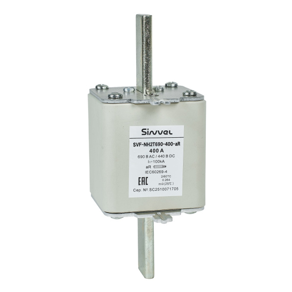 SVF-NH2T690-400-aR | Предохранитель, 400 А, 690 В AС, aR, габарит 2, ножи, Sinvel 