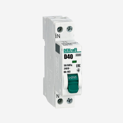 12181DEK | Автоматический выключатель ВА-103 NEW, 2P, 10А, кривая C, 4,5кА, Dekraft